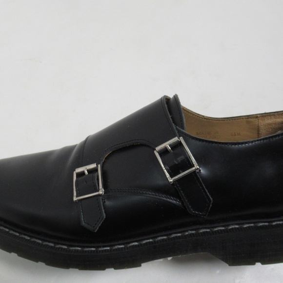 Solovair Men's Black Hi-Shine Double Buckle Monk Shoe Size 12.50 US / 11.5 UK - Picture 7 of 12